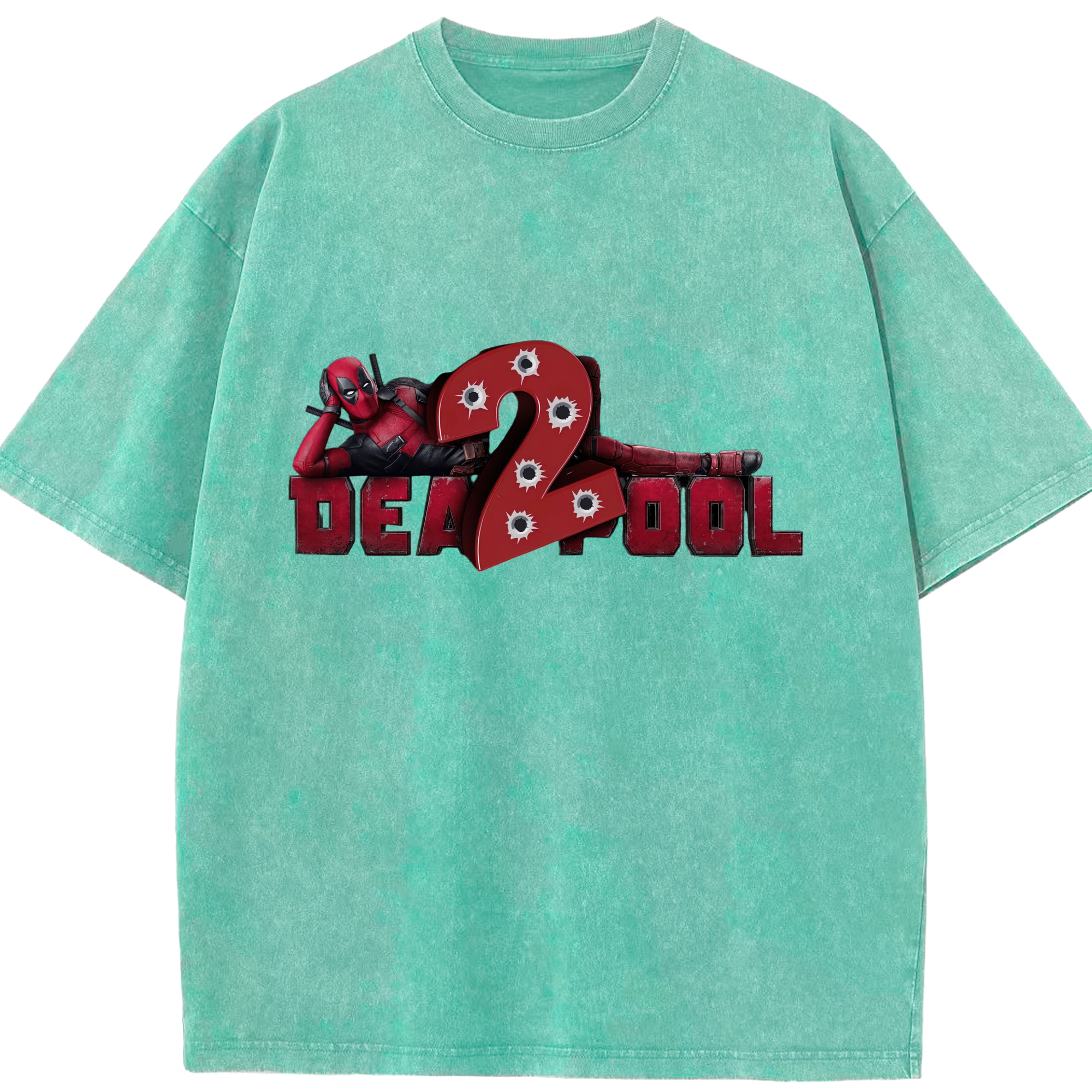 （画像用） Deadpool デッドプール 綿100% ヴィンテージ風 半袖Tシャツ（フロントプリント）